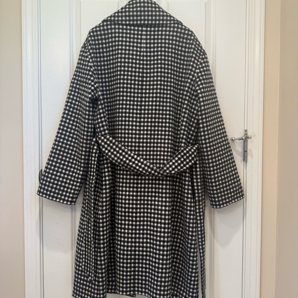 SOLD! NWOT Max Mara Studio Label-cut Alcade Check-Print Wool Wrap Coat Fall - Picture 14 of 17